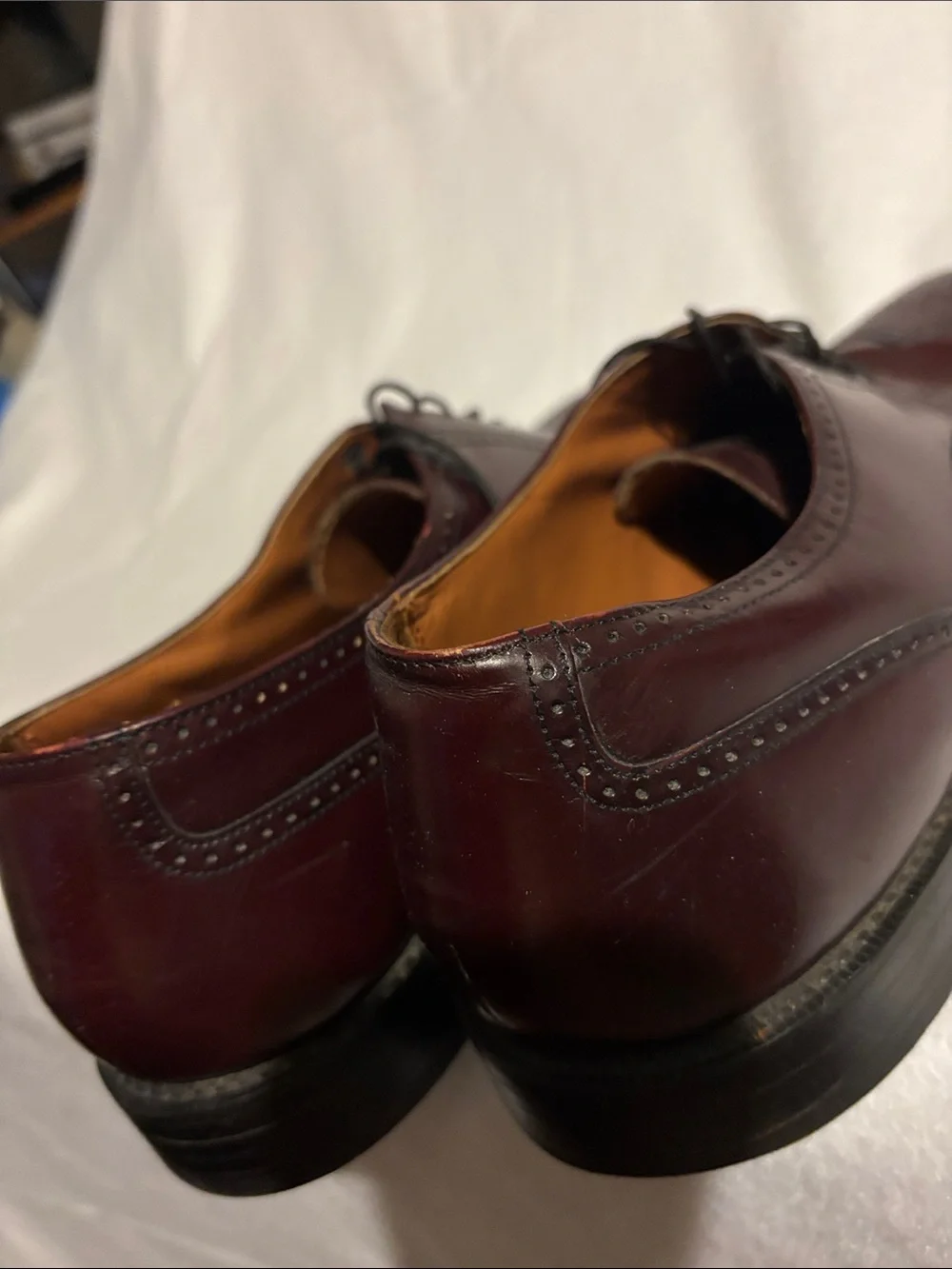 Bostonian Men's Dark Burgundy Leather Wingtip Oxfords